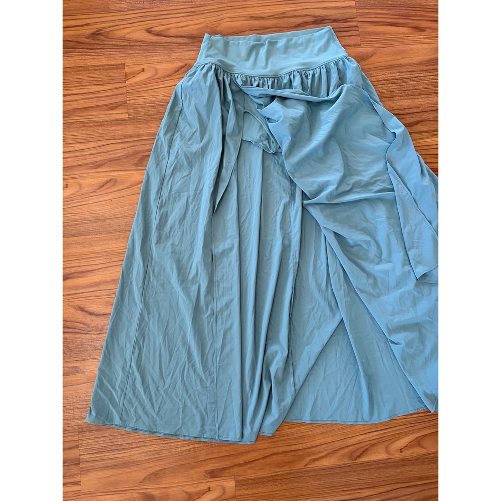 Halara Breezeful High Waisted 2-in-1 Maxi Skirt with Liner Shorts Teal Blue L - Picture 2 of 5